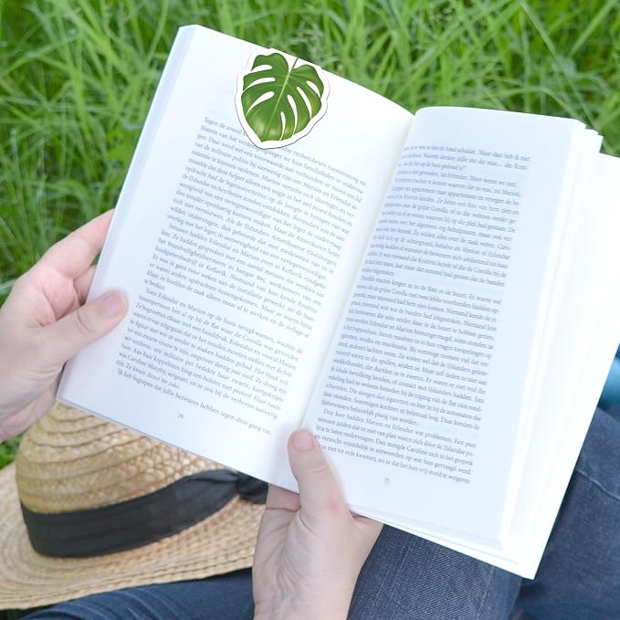 Qualsen Magnetic Bookmarks, 6 pcs Cute Bookmarks for Women, Men, Kids – Ideal Reading Accessories and Gifts for Book Lovers （Monstera Leaves Bookmark）