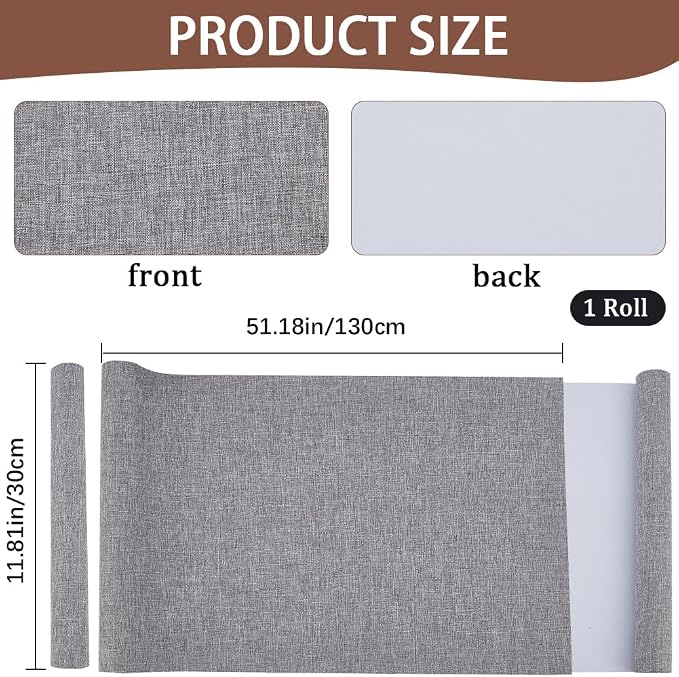 CRASPIRE 51 x 11.8 Inch Dark Grey Book Fabric Book Binding Cloth with Paper Back Polyester A4 to A8 Woven Linen Cover for Books Album Scrapbooking Archival DIY Covering Bookbinding Protector