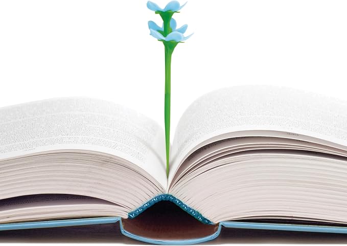 Genuine Fred Forget ME NOT Flower Bookmarks – Set of 2 Blue Flower Page Markers – Soft and Flexible Silicone - Gifts for Readers and Book Lovers
