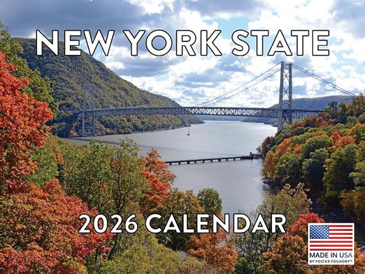 New York State Calendar 2026 Wall 12 Month Monthly NY Scenic Souvenirs New Yorker Themed Gifts | American Made In The USA