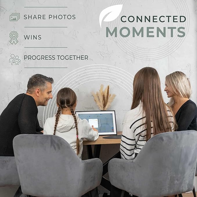 Calendar: 15.6-inch Smart Family Organizer & Digital Wall Planner with Touchscreen, Chore Chart, and Meal Planning – Wall Mount or Countertop Command Center, White 2025 Edition