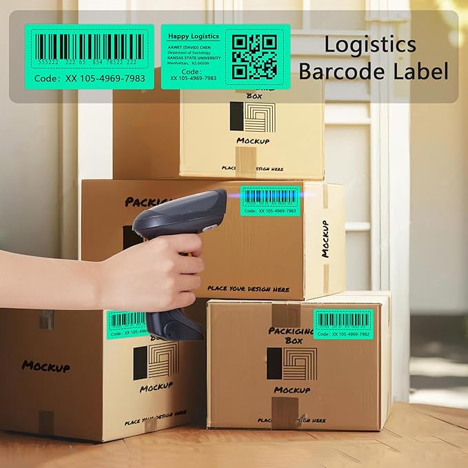 PARLAIM 2.25x1.25 Thermal Labels,1000 Labels Rectangular Direct Thermal Stickers Labels Roll Compatible Thermal Printer, Mailing Labels, Shipping Labels Self-Adhesive Direct Thermal Labels (Aqua)
