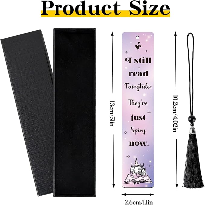 Smut Bookmark Gift for Women - Funny Spicy Bookmarks for Reading Fairytale Lovers Personalized Smutty Metal Page Maker Tassel Accessories for Adults Friend Readers Birthday World Book Day