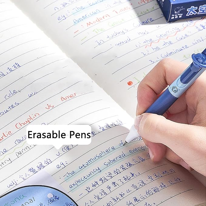 4pcs Erasable Pens 0.5mm Gel Ink Retractable Mistake-Free Smooth Writing Pens with Erasers for Women Men Office Supplies (blue 4pcs, Blue)