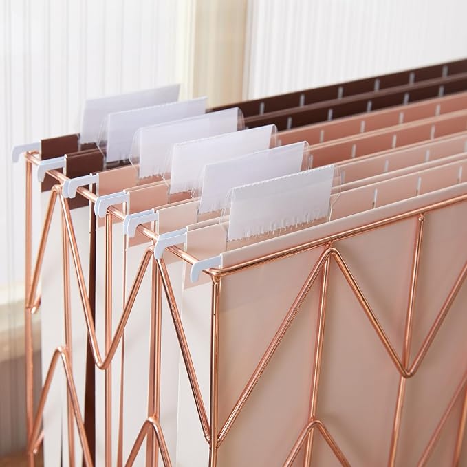 Y YOMA 18 Pack Gradient Hanging File Folders Letter Size Decorative Hanging Folder Pretty File Folder Organizer for Filing Cabinet Office Home with 1/5-Cut Adjustable Tabs, Coco Mocha