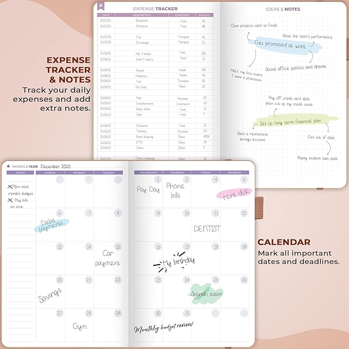 Clever Fox Bi Weekly Budget Planner – Undated Financial Organizer Book – Expense Tracker, Budgeting & Bill Notebook, A5 (Dark Terracotta)