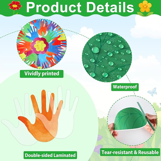 Kindness Bulletin Board Sets Classroom Kind Bulletin Board Decorations for Back to School Eucalyptus Handprint Dandelion Plant Kindness Paper Cutouts for Office Home Chalkboard Door Wall Supplies
