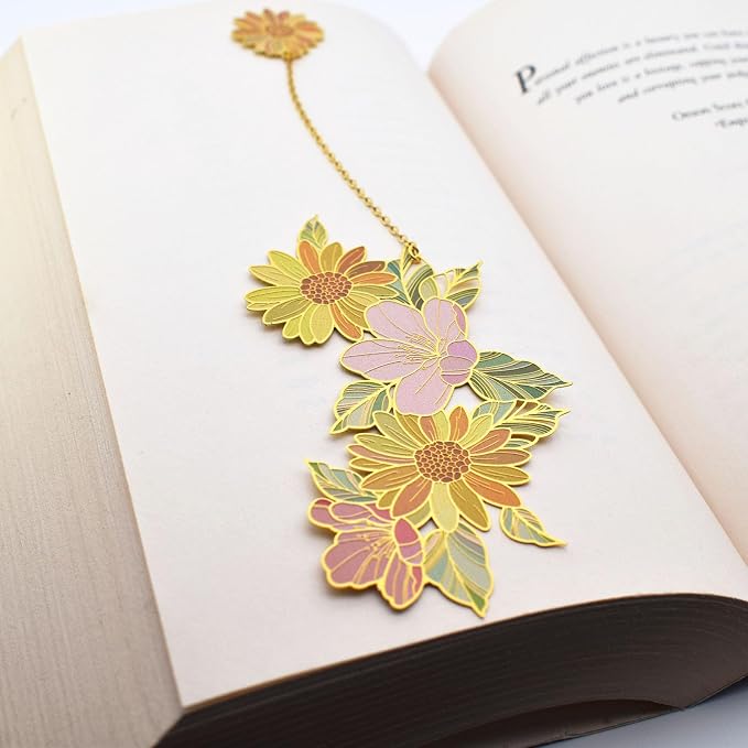 BLBMH Flowers Bookmark for Women, Mothers, Teachers - Unique Gifts, Cute & Funny Metal Book Marks for Girls & Moms - F4 Daisies