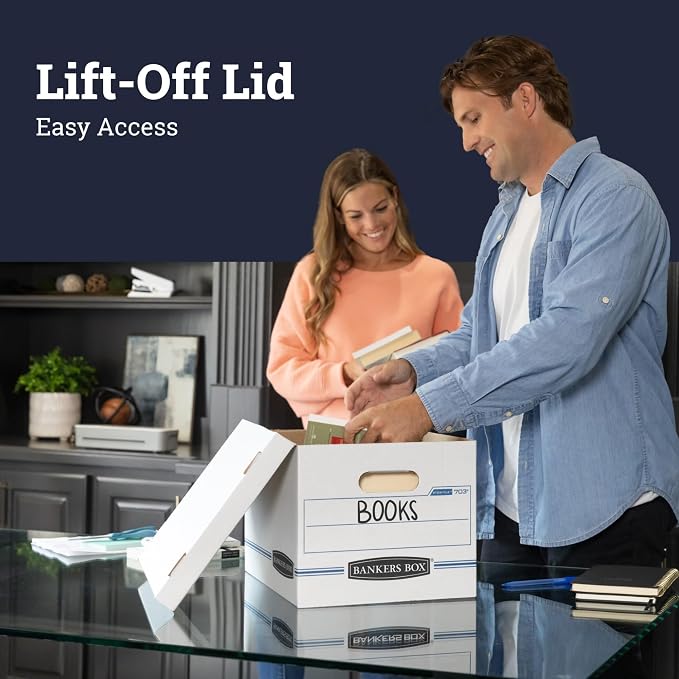 Bankers Box® Stor/File™ Standard-Duty Storage Boxes With Lift-Off Lids, Letter/Legal Size, 10" x 12" x 15", 60% Recycled