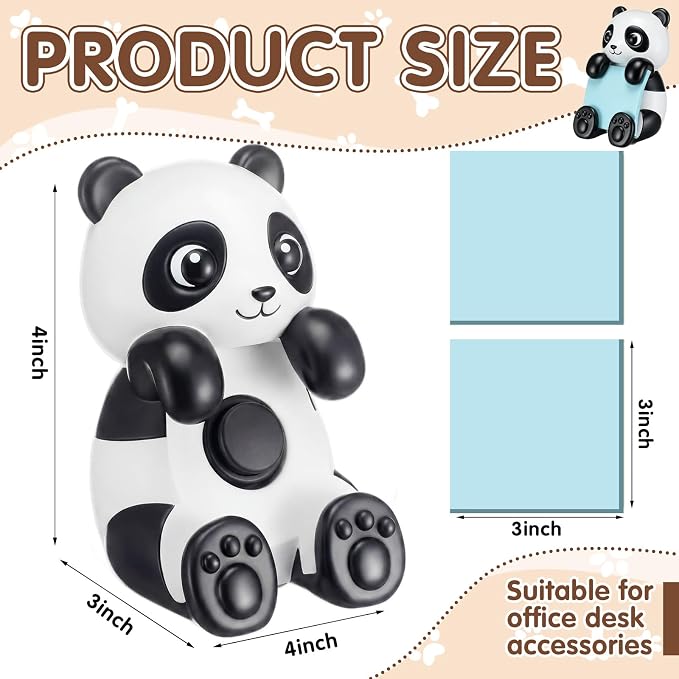 Chunful 3pcs Pop-up Note Dispenser Set Include Resign Panda Note Dispenser, 2 Pcs 3" x 3" Sticky for Office Desk Accessories