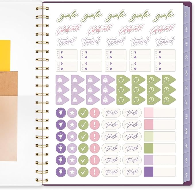 Cambridge Planner 2025-2026 Academic, Leah Bisch, Weekly & Monthly, 8-1/2" x 11", Large, Monthly Tabs, Flexible Cover, Stripe (LB32-905A)