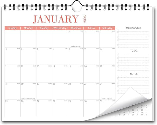 Aesthetic Wall Calendar 2026, 18 Monthly Horizontal Calendar January 2026 to June 2027, 14.5" x 11.5" Modern Wall Hanging Calendar for School, Home, Office for Monthly Organizing & Planning