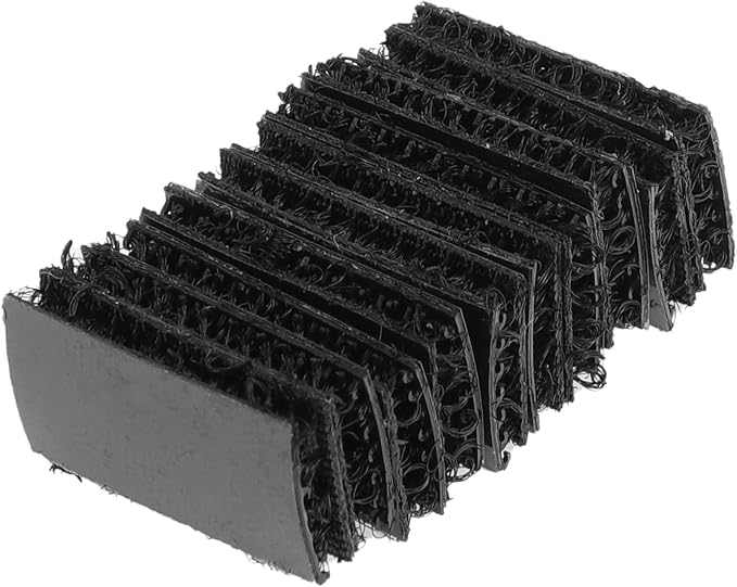 10 Pcs Universal Hook and Loop Tape Adhesive Back Double Sided Sticky-Back Home Office Phone Mount Adhesive Tape 0.39" x 0.79" Black