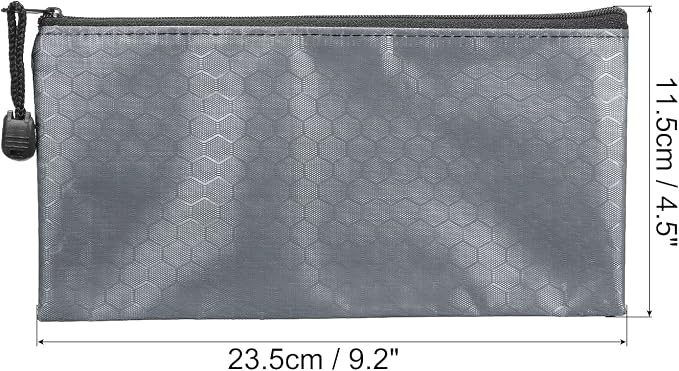 PATIKIL Waterproof Zipper File Bags, 5 Pack A6 Size Document Pocket Storage Organizer Pouch for Travel Office Supply, Gray