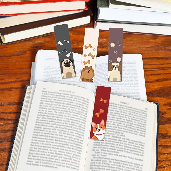 30 Pcs Dog Bookmarks for Kids Pet Theme Funny Bookmark Cute Dog Bookmark for School Office Students Teens Book Reading Lovers Classroom Favors