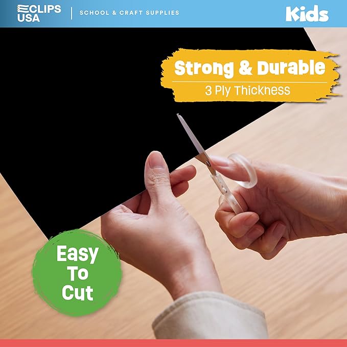 Poster Board Black Poster Paper 11x14 Black Poster Board Bulk Posteboard School Supplies (100 Pack)