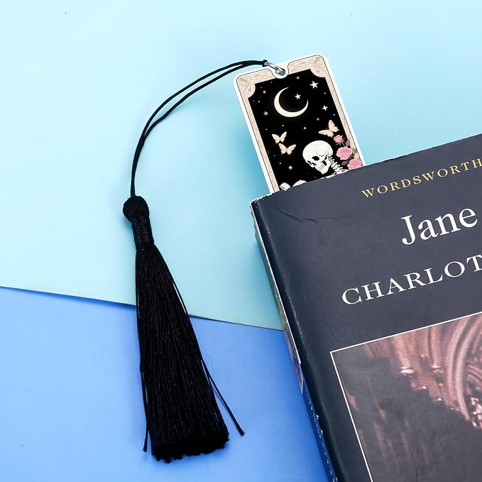 Dark Romance Merch Funny Bookmark for Book Lovers Reader Bookmarks Mothers Day Birthday Gifts for Women Best Friends Skull Book Markers College Girls Gift Basket Teen Girls Book Accessories Halloween