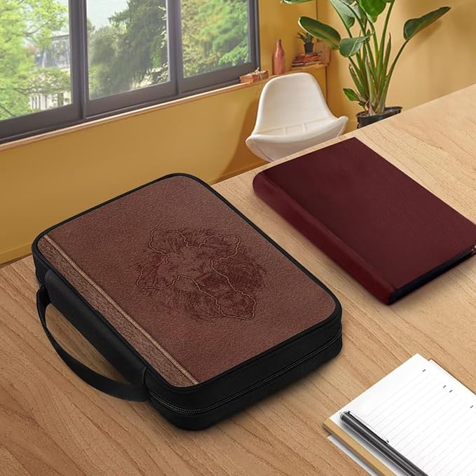 Cross Lion Print Bible Cover for Women Men Teens,Lightweight Book Carrying Cases Church Bag