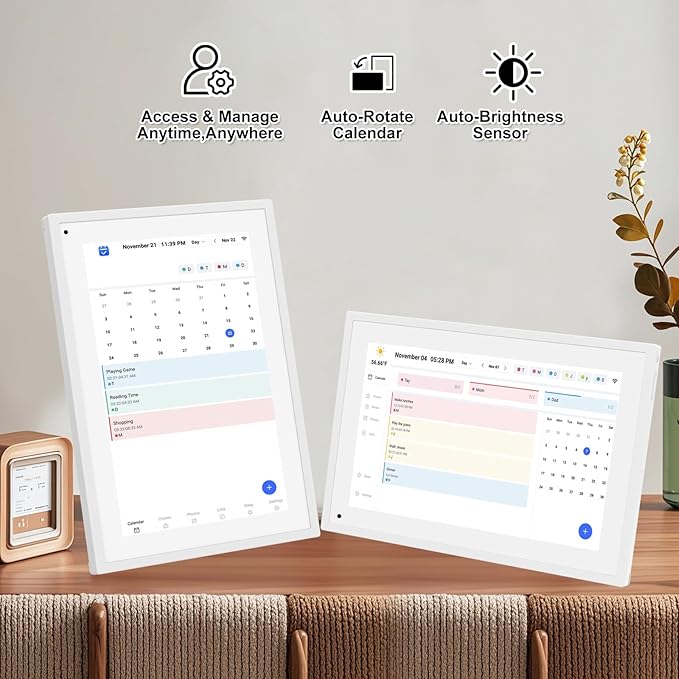 SSA 10.1" Smart Digital Calendar Family Hub | Touchscreen Display,Customizable Chore & Meal Planner, Grocery List, Schedule Planner Sync with Phone App, Ideal for Parents