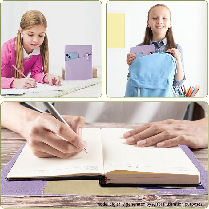 Book Covers for Paperbacks,Reusable Book Protector for Soft (Purple, 8.5 Inch x 2 Inch)