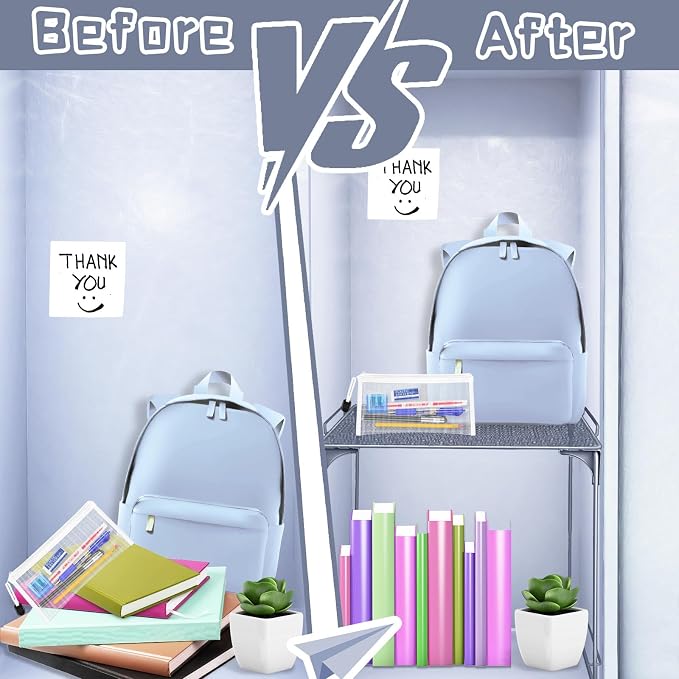 Demonwer Locker Organizer Shelf Gray Blue Stackable Extra Locker Shelf Storage Cabinet Accessories for Back to School Office Home Gym Supplies