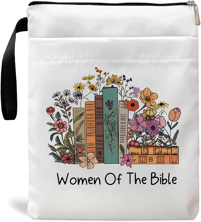 Love in Faith, Print Christian Book Sleeve, Book Covers for Paperback, Book Lover Gifts, Bookish Gift, Inspirational Quote Book Pouch for Girl Women 11.4 x 9.05 Inch-Women of The Bible Book Sleeves