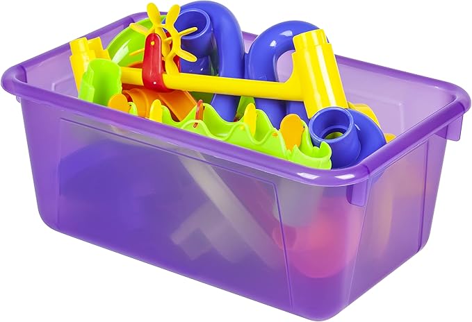 Storex Small Cubby Bin, 12.2 x 7.8 x 5.1 Inches, 5-Pack, Candy Violet (62478U05C)
