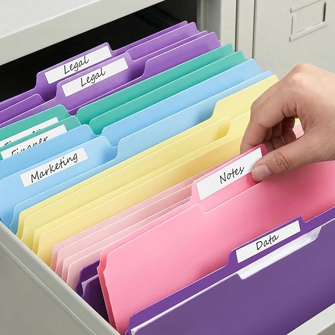 Comix Plastic Colored File Folders, 30 Pack, 1/3-Cut Tabs, Letter Size 8.5x11, 6 Pastel Colors, Poly Folders for Documents, Office, Home, School Organization