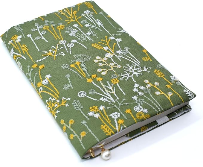 BLBMH 5x8 Book Cover | Handmade Non-Stretch Fabric Sleeve with Bookmark | for Paperback Bible Journal | Privacy Reading Gift for Women - Spring