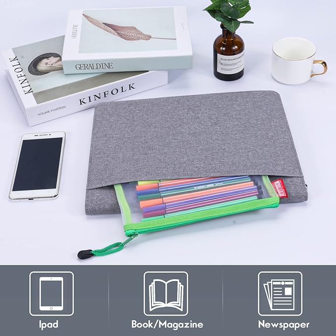 Folio Planner Cover for Rocketbook Smart Notebook– Waterproof Portfolio Organizer Fits A4/Letter Size (8.5x11 Inch), Professional Academic & Office Use (Gray)