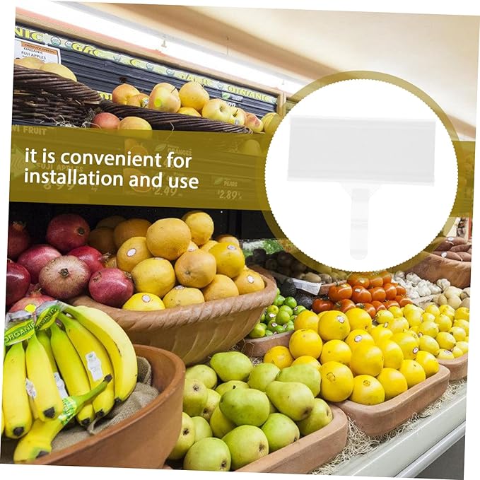 ULTECHNOVO 20pcs Supermarket Retail Store Plastic Hanging Shelf Tags Wire Label Holders Card Holder Display Retail Display