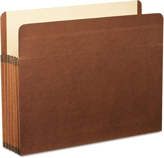 Pendaflex Premium Reinforced File Pockets, Letter Size, Brown, 5.25 inch Expansion, 5 per box (85545)