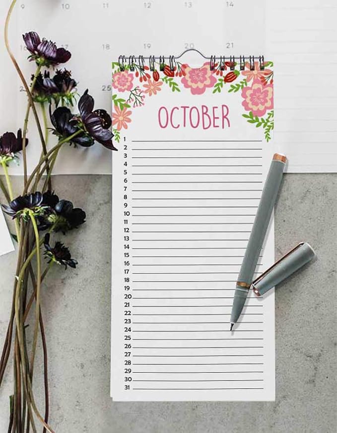 Floral Perpetual Calendar Birthday Wall Hanging Anniversary Special Events Reminder Calendar Book Journal Stationary Wall Hanging Birthday Gift Cards Planner Organizer