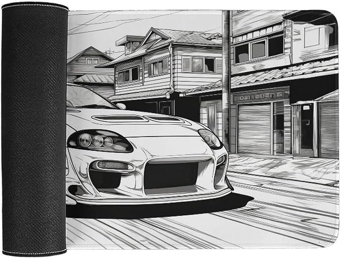 Large Mouse Pad JDM Car Sup Drifting Desk Mat Computer Accessories Gaming Office Organizers Supplies Decor Essentials Keyboard Pads for Desk Rubber 30x60cm