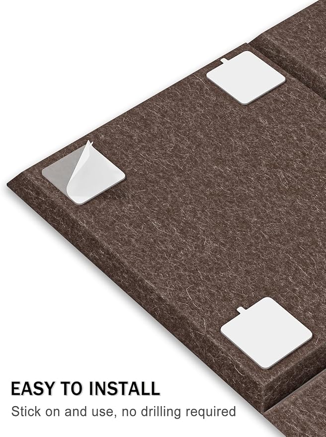 Hsurbtra Cork Board for Wall 24 x 18 Inch, 6 Pack Felt Bulletin Notice Board with Pushpins for Office Home School Farmhouse Wall Decor, Brown