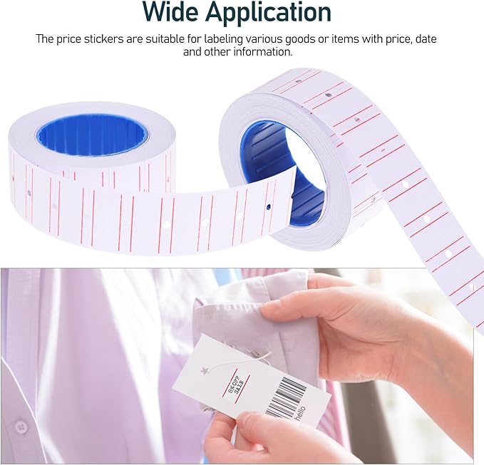 SHERCHPRY 10 Rolls Price Label Paper Stickers 550 Labels Per Roll Self-Adhesive Price Tag Stickers for Retail Stores Small Businesses Labeler Office Use