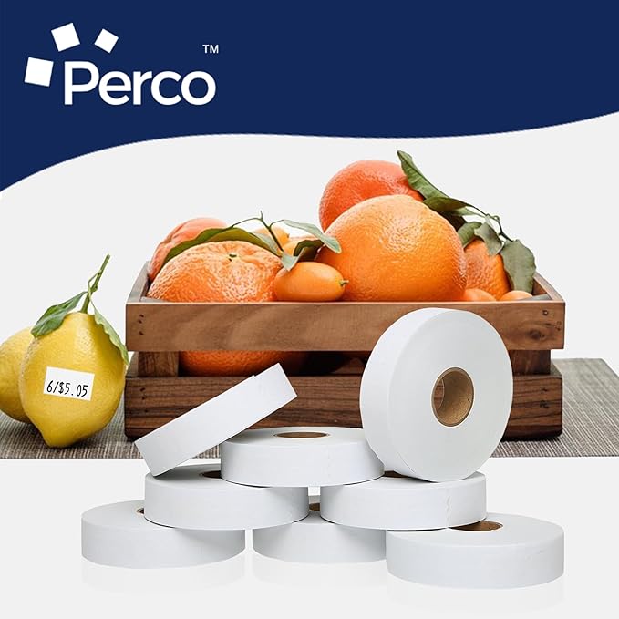 Perco Freezer Adhesives White Labels for Monarch 1131 Price Gun – 3 Sleeve, 60,000 Price Gun Labels