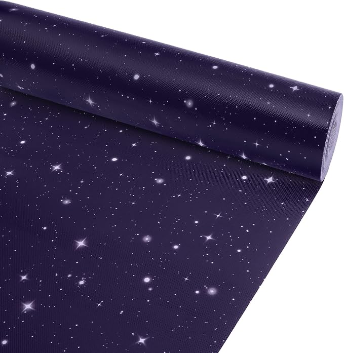 Outer Space Bulletin Board Roll Reusable Waterproof Erasable Night Sky Non-Woven Fabric Bulletin Board Fade Resistant Wrinkle Resistant Galaxy Planet Poster for Classroom Decor Wrap Craft 15.5" x12ft
