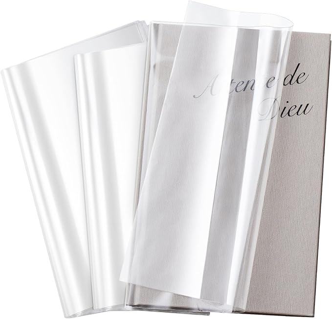 ReliThick 100 Pack Adjustable Transparent Book Covers 7.5 x 15 Inches Clear Plastic Waterproof Covers, with Self Adhesive Closure, Protector Against Dust, Wear, Paperback Sleeve for Books