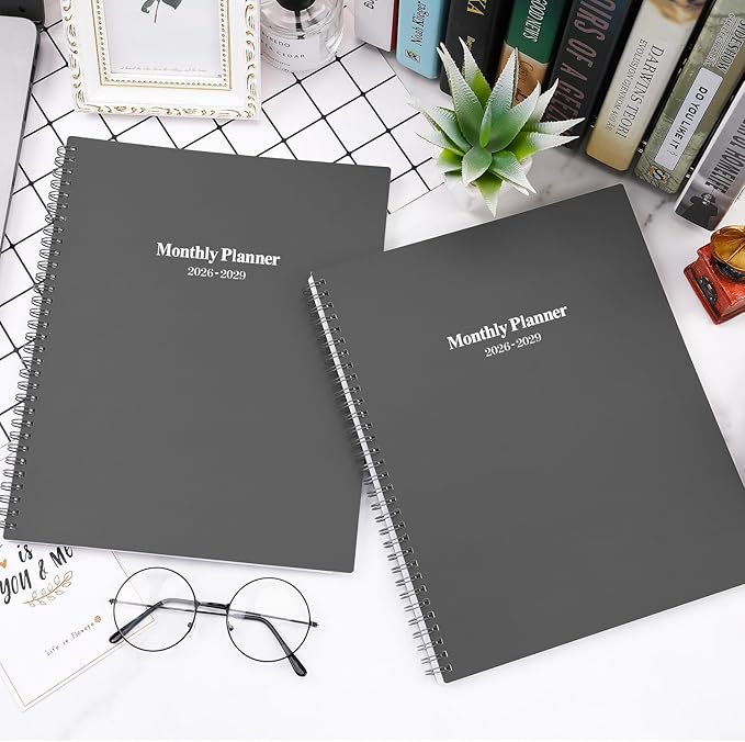 2026-2029 Monthly Planner/Calendar - July 2026 - June 2029, 3 Year Months Planner 2026-2029, 9'' x 11'', 36 Monthly Tabs, 2-Side Pocket, Gray