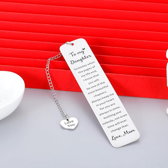 VANLOVEMAC Graduation Birthday Gifts for Daughter Adults from Mom Mothers Day Daughter Bookmark Birthday Presents for Stepdaughter Inspirational Gifts for Women College Gift for Girls