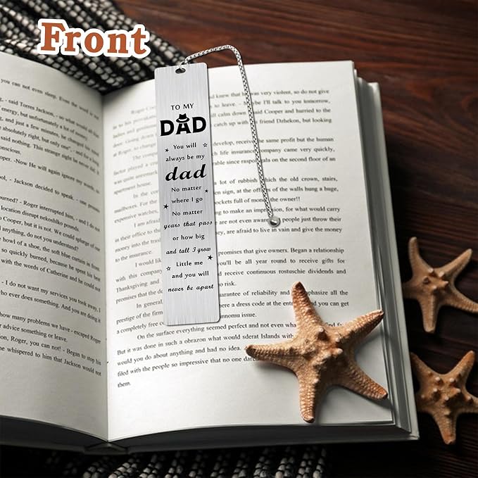 Dad Fathers Day Bookmark Gifts from Daughter, to My Dad Bookmark for Men, Best Daddy Birthday Ideas from Son