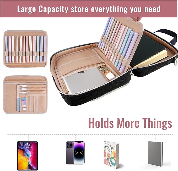 Bible Cover Case for Women, with Book Carrying Case Bible Study Supplies Kit 12 Highlighters & 75 Tabs,Large Bible Bag,Bible Case Shoulder Strap,Sticky Notes, Bookmarks,Mothers Day Christian Gifts