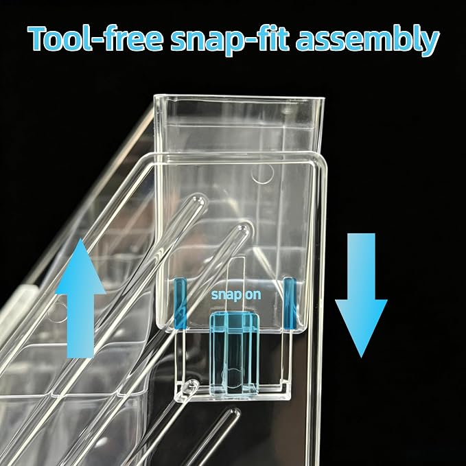 3-Tier Acrylic Desk Organizer, Multi-Slot Marker & Pen Storage Holder, Clear Vertical Desktop Stationery Rack for Small Art Supplies, Compact Office & Home Workspace Organizer