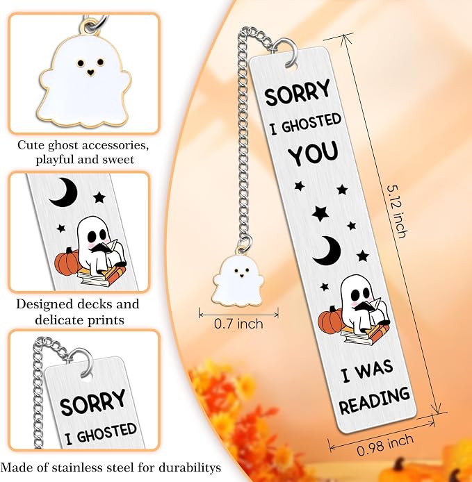 Cute Bookmarks for Women Book Accessories for Reading Lovers Funny Bookmarks for Women Cool Spooky Ghosts Bookmark Birthday Easter Halloween Gifts for Friends Female Teacher