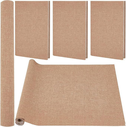 CRASPIRE 51 x 11.8 Inch Brown Linen Book Cloth Bookbinding Book Cover Peru Polyester Fabric Paper Backed Woven Book Fabric for Books Album Scrapbooking Archival DIY Covering Bookbinding Protector