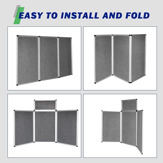 3+1 Panel Trade Show Presentation Board,Poster Board with Storage Bag Large Tabletop Display Board Folding Art Panel Display for School,Vendor Events,Science Fair Exhibitions (A)