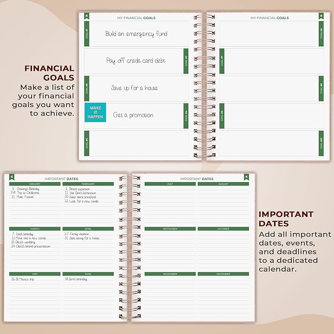 Clever Fox Budget Planner – Coiled Finance Book, Monthly Financial Journal, Budgeting Organizer & Expense Tracker Notebook, 8.5x9.5″ (Rose Gold)