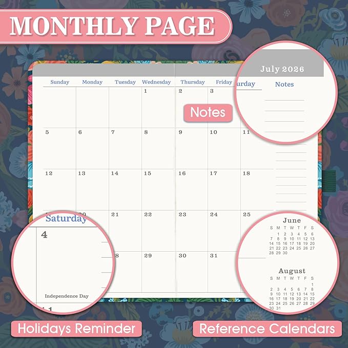Pocket Calendar 2026-2029 - 3 Year Monthly Planner 2026-2029, Jul. 2026 - Jun. 2029, 6.3" x 3.7", Pocket Planners 2026-2029 with Elastic Closure
