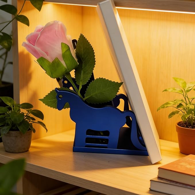 Horse-Shaped Pen Holder, All-aluminium.Multi-Functional Desk stand with Pen Holder, Book/Tablet/Phone Display Shelf, Decorative Office & Home Decor, Unique Gift Idea.Gift for Father's Day